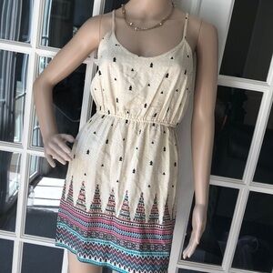 Ecote boho ecru print racer back summer dress